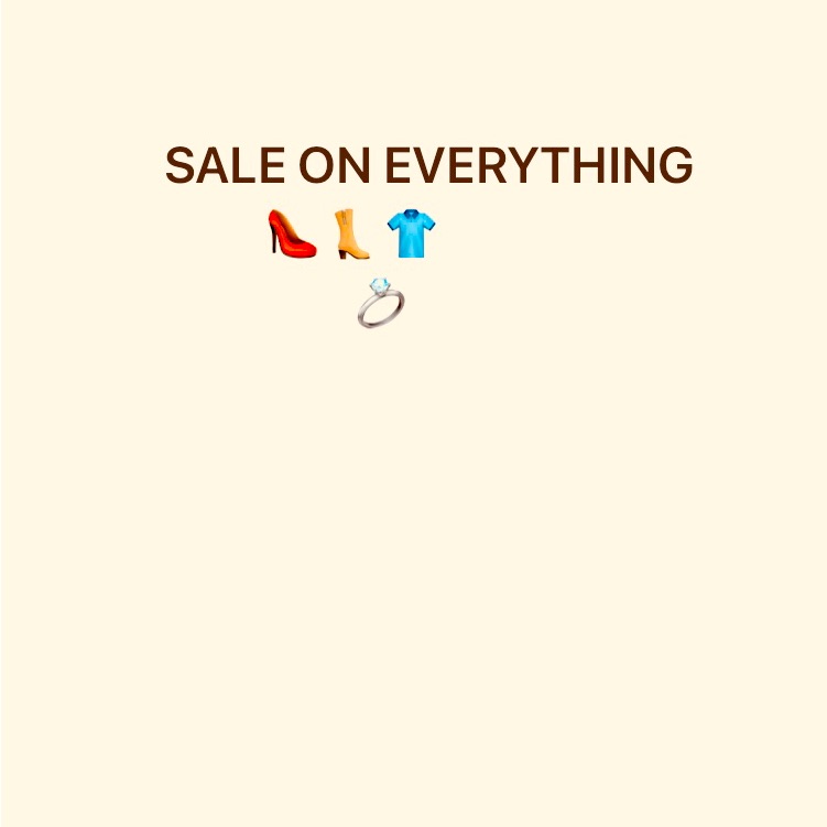 Sale On All Items